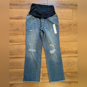 NEW! Maternity Ingrid & Isabel Straight Ankle Jeans Belly Band 26" Inseam Sz 4